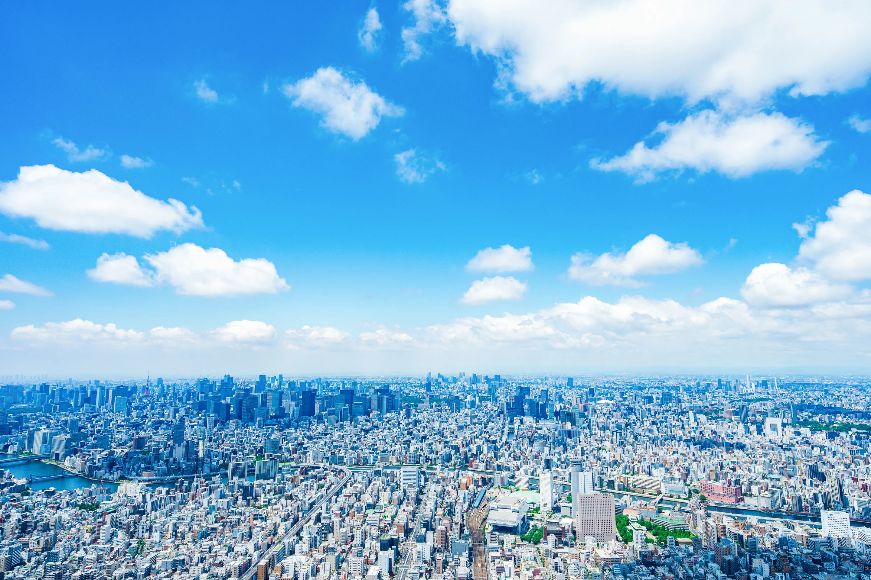 青空の下に広がる街並み